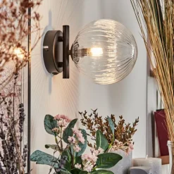 Applique murale - Verre 15 cm Chehalis Clair, 1 lumière