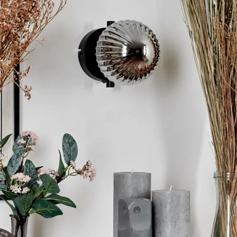 Applique murale - Verre 12 cm Chehalis Fumé, 1 lumière