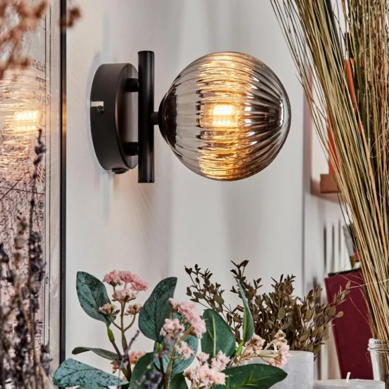 Applique murale - Verre 12 cm Chehalis Fumé, 1 lumière