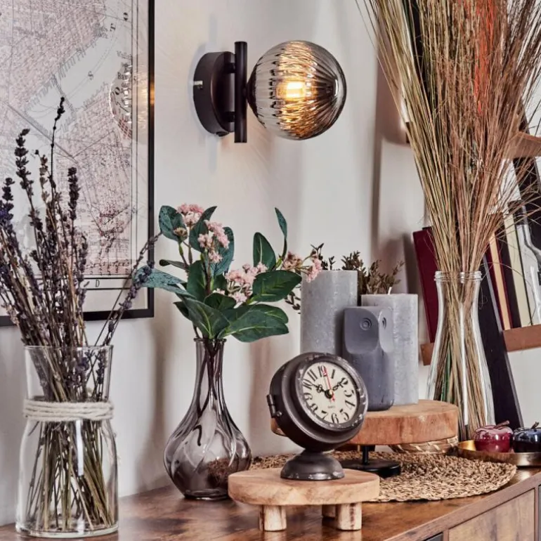 Applique murale - Verre 12 cm Chehalis Fumé, 1 lumière