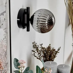 Applique murale - Verre 12 cm Chehalis Fumé, 1 lumière