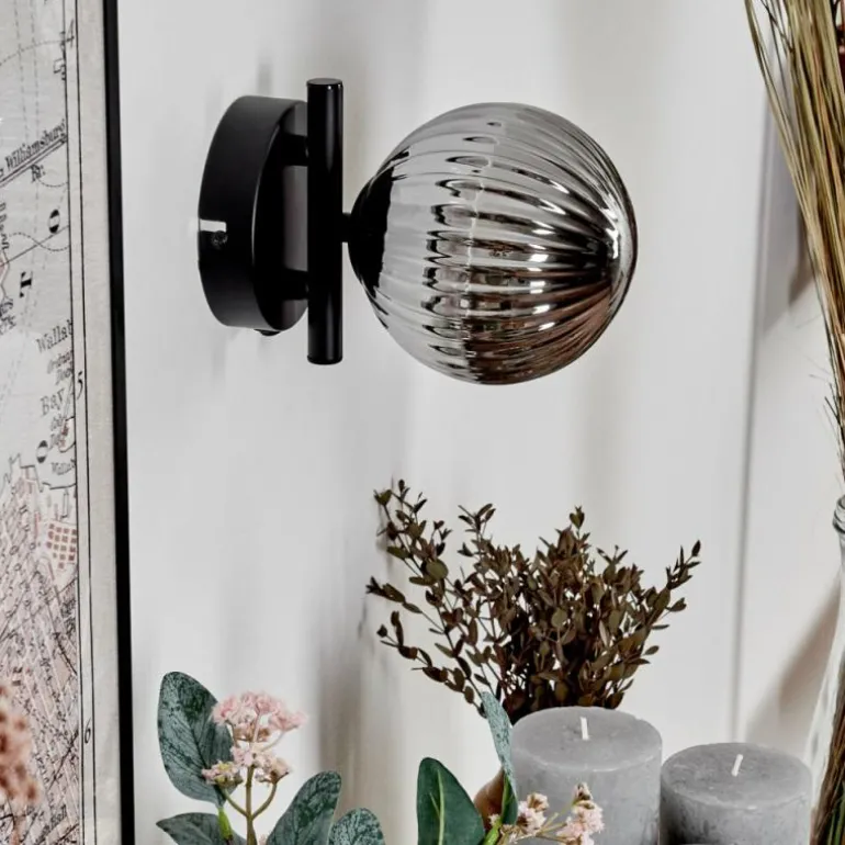 Applique murale - Verre 12 cm Chehalis Fumé, 1 lumière