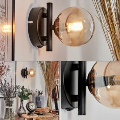 Applique murale - Verre 10 cm Chehalis Ambre, 1 lumière