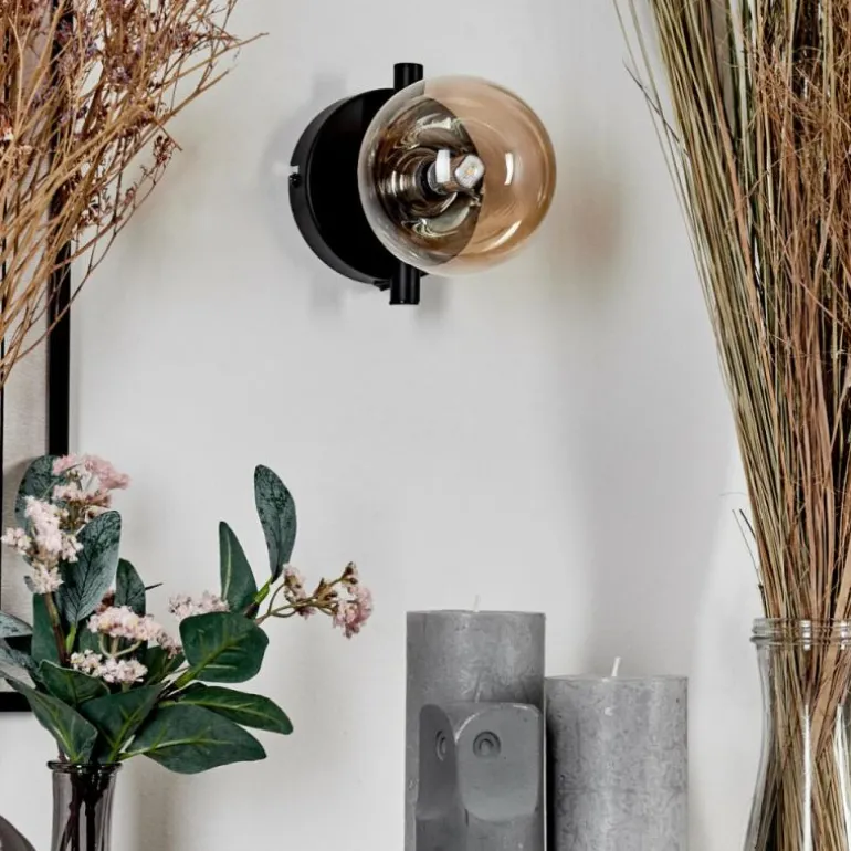 Applique murale - Verre 10 cm Chehalis Ambre, 1 lumière