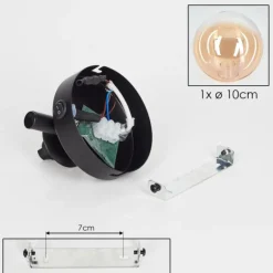 Applique murale - Verre 10 cm Chehalis Ambre, 1 lumière