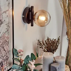 Applique murale - Verre 10 cm Chehalis Ambre, 1 lumière