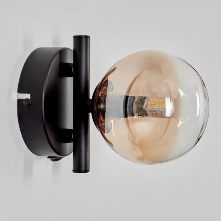 Applique murale - Verre 10 cm Chehalis Ambre, 1 lumière