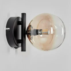 Applique murale - Verre 12 cm Chehalis Ambre, Clair, 1 lumière