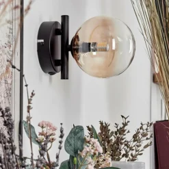 Applique murale - Verre 12 cm Chehalis Ambre, Clair, 1 lumière