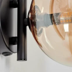 Applique murale - Verre 15 cm Chehalis Ambre, Clair, 1 lumière