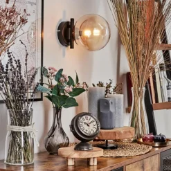 Applique murale - Verre 15 cm Chehalis Ambre, Clair, 1 lumière