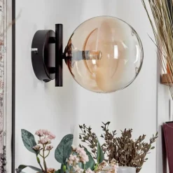 Applique murale - Verre 15 cm Chehalis Ambre, Clair, 1 lumière