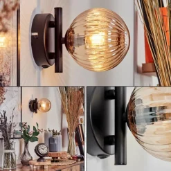 Applique murale - Verre 12 cm Chehalis Ambre, 1 lumière