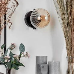 Applique murale - Verre 12 cm Chehalis Ambre, 1 lumière