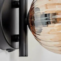 Applique murale - Verre 12 cm Chehalis Ambre, 1 lumière