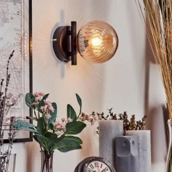 Applique murale - Verre 12 cm Chehalis Ambre, 1 lumière