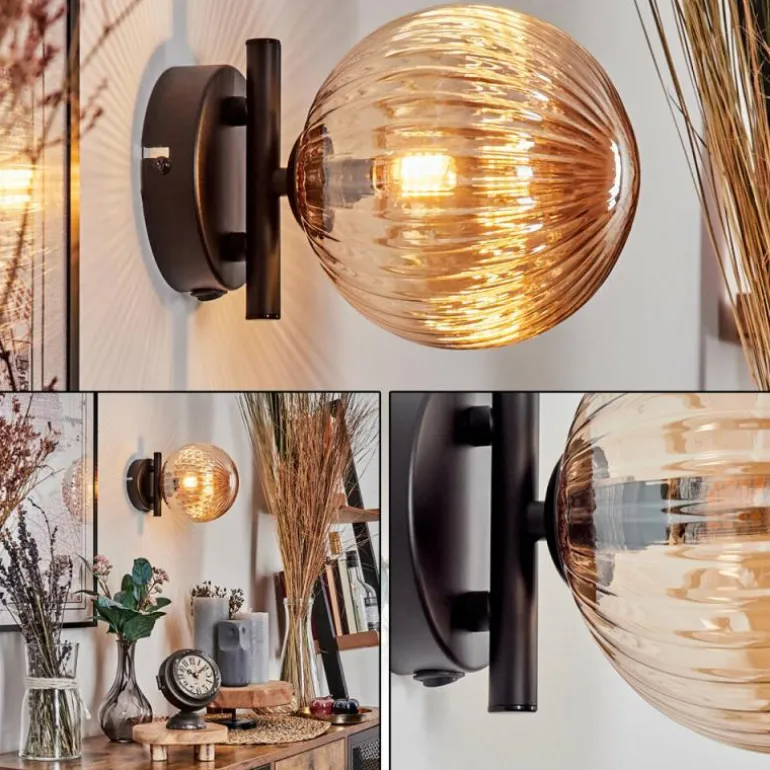 Applique murale - Verre 15 cm Chehalis Ambre, 1 lumière