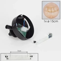 Applique murale - Verre 15 cm Chehalis Ambre, 1 lumière