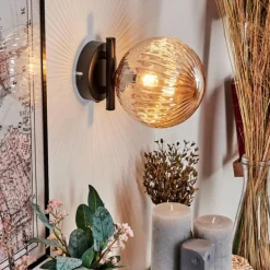 Applique murale - Verre 15 cm Chehalis Ambre, 1 lumière