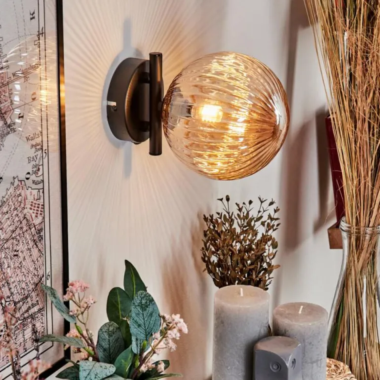 Applique murale - Verre 15 cm Chehalis Ambre, 1 lumière