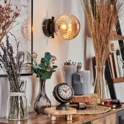 Applique murale - Verre 15 cm Chehalis Ambre, 1 lumière