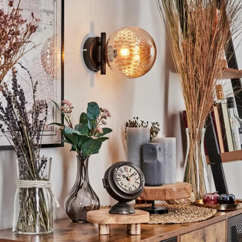 Applique murale - Verre 15 cm Chehalis Ambre, 1 lumière