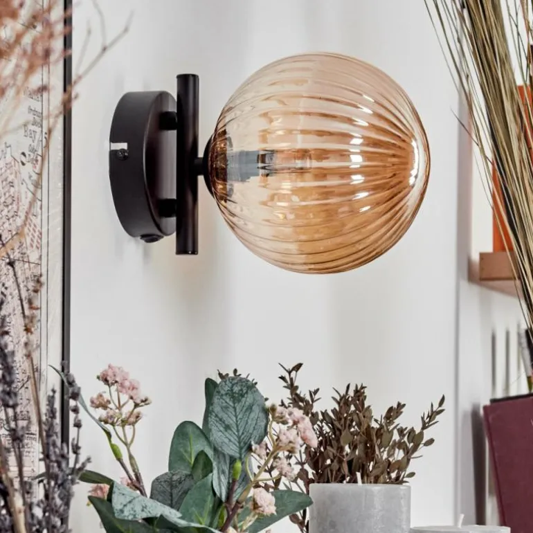 Applique murale - Verre 15 cm Chehalis Ambre, 1 lumière