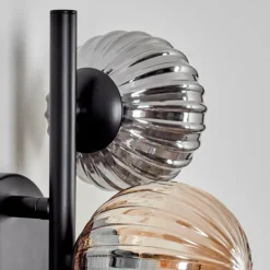 Applique murale - Verre 10 cm Chehalis Ambre, Fumé, 3 lumières