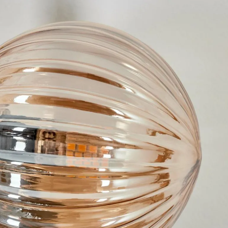 Applique murale - Verre 10 cm Chehalis Ambre, 3 lumières