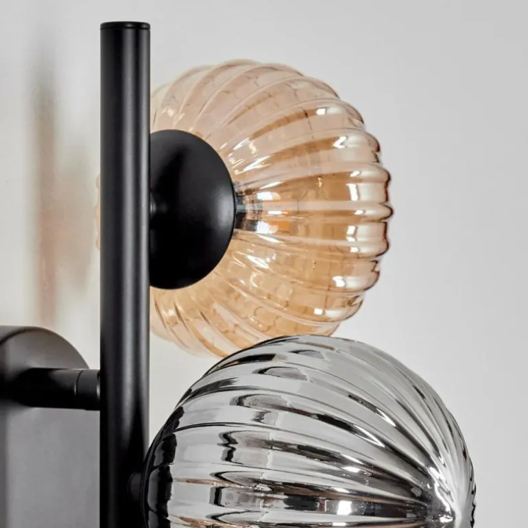 Applique murale - Verre 10 cm Chehalis Ambre, Fumé, 3 lumières