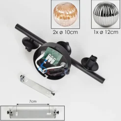 Applique murale - Verre 10 cm, 12 cm Chehalis Ambre, Fumé, 3 lumières