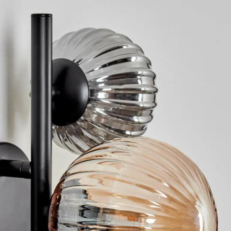 Applique murale - Verre 10 cm, 12 cm Chehalis Ambre, Fumé, 3 lumières