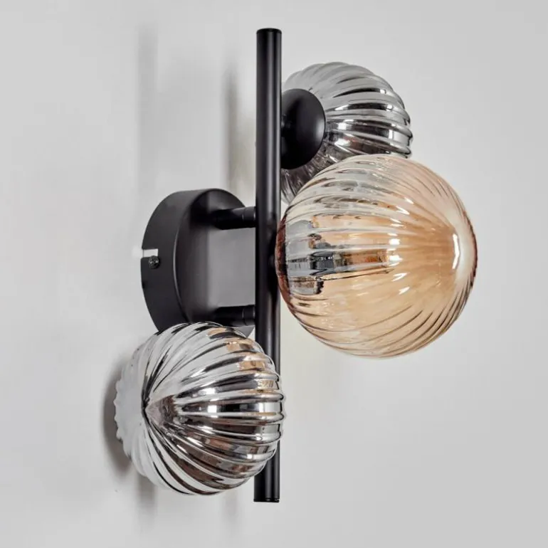 Applique murale - Verre 10 cm, 12 cm Chehalis Ambre, Fumé, 3 lumières