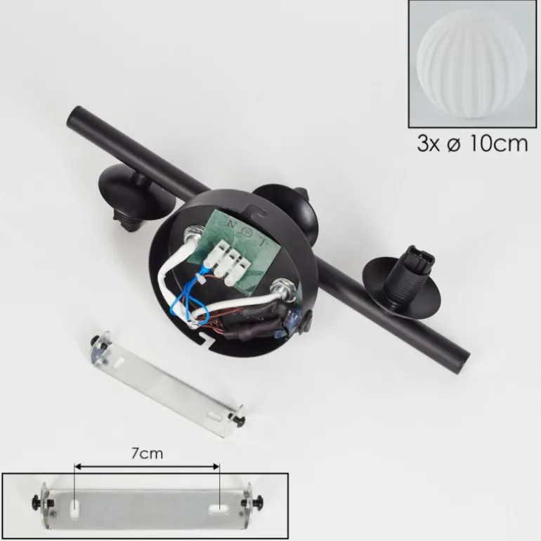 Applique murale - Verre 10 cm Chehalis Blanc, 3 lumières