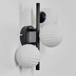 Applique murale - Verre 10 cm Chehalis Blanc, 3 lumières