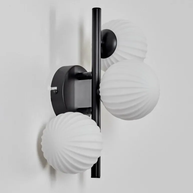 Applique murale - Verre 10 cm Chehalis Blanc, 3 lumières