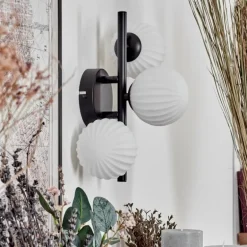 Applique murale - Verre 10 cm Chehalis Blanc, 3 lumières