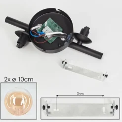 Applique murale - Verre 10 cm Chehalis Ambre, Clair, 2 lumières