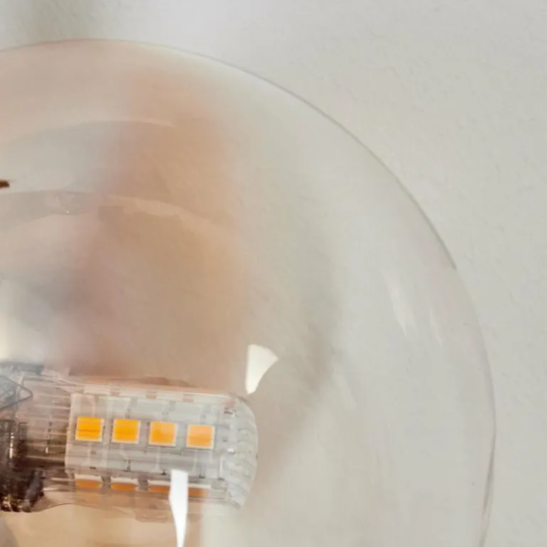 Applique murale - Verre 10 cm Chehalis Ambre, Clair, 2 lumières