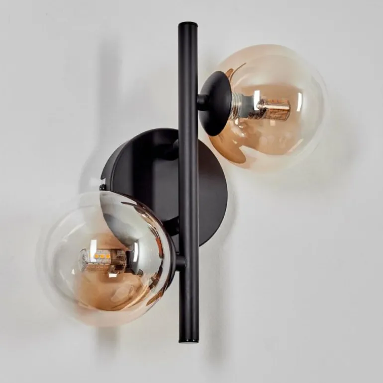 Applique murale - Verre 10 cm Chehalis Ambre, Clair, 2 lumières