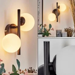 Applique murale - Verre 10 cm Chehalis Blanc, 2 lumières