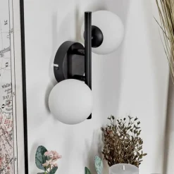 Applique murale - Verre 10 cm Chehalis Blanc, 2 lumières