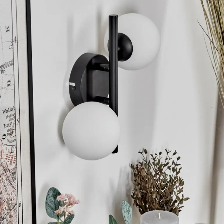 Applique murale - Verre 10 cm Chehalis Blanc, 2 lumières