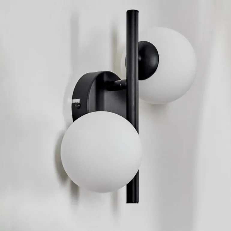 Applique murale - Verre 10 cm Chehalis Blanc, 2 lumières