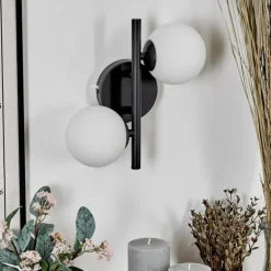 Applique murale - Verre 10 cm Chehalis Blanc, 2 lumières