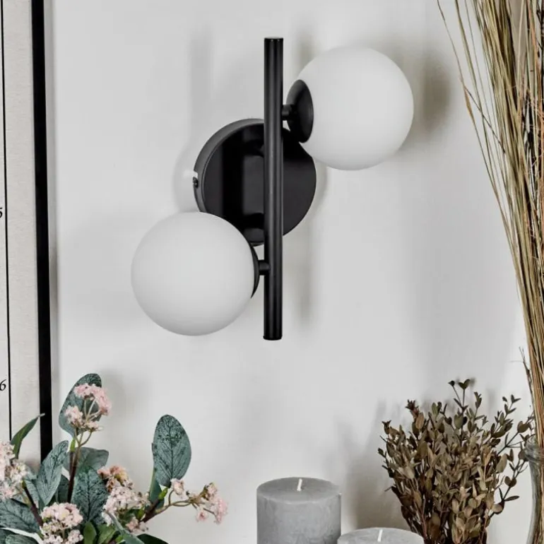 Applique murale - Verre 10 cm Chehalis Blanc, 2 lumières