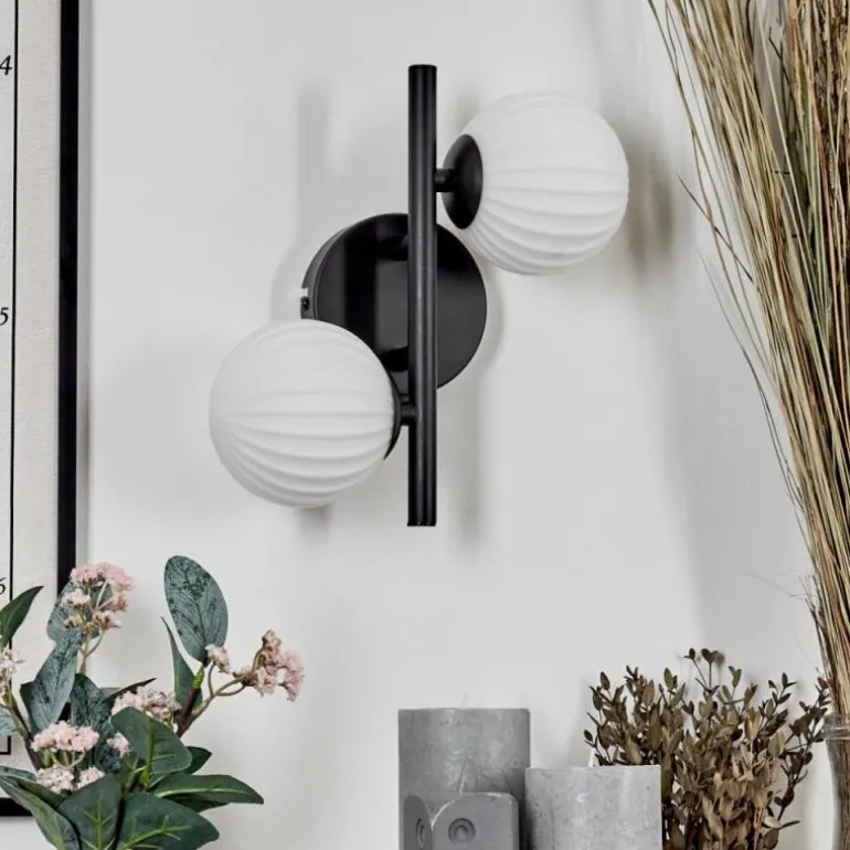 Applique murale - Verre 10 cm Chehalis Blanc, 2 lumières