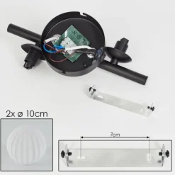 Applique murale - Verre 10 cm Chehalis Blanc, 2 lumières