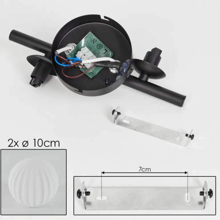 Applique murale - Verre 10 cm Chehalis Blanc, 2 lumières