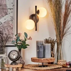 Applique murale - Verre 10 cm Chehalis Blanc, 2 lumières